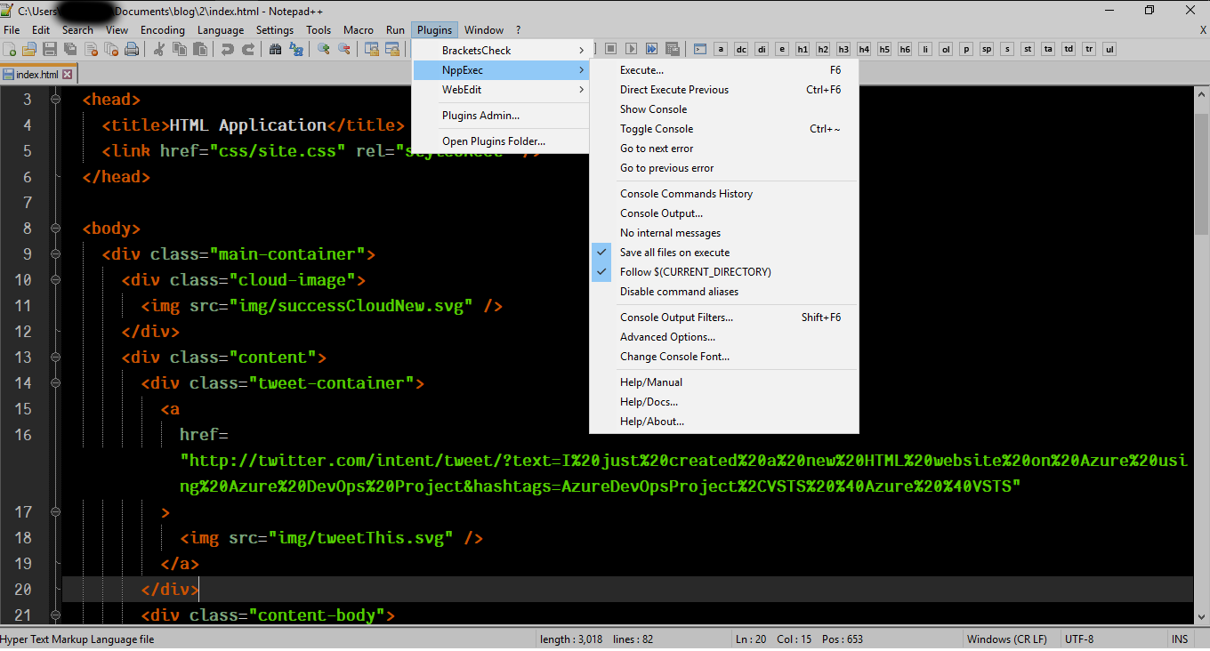 How to format HTML/CSS/JS (or any other) using node.js in Notepad++ in ...