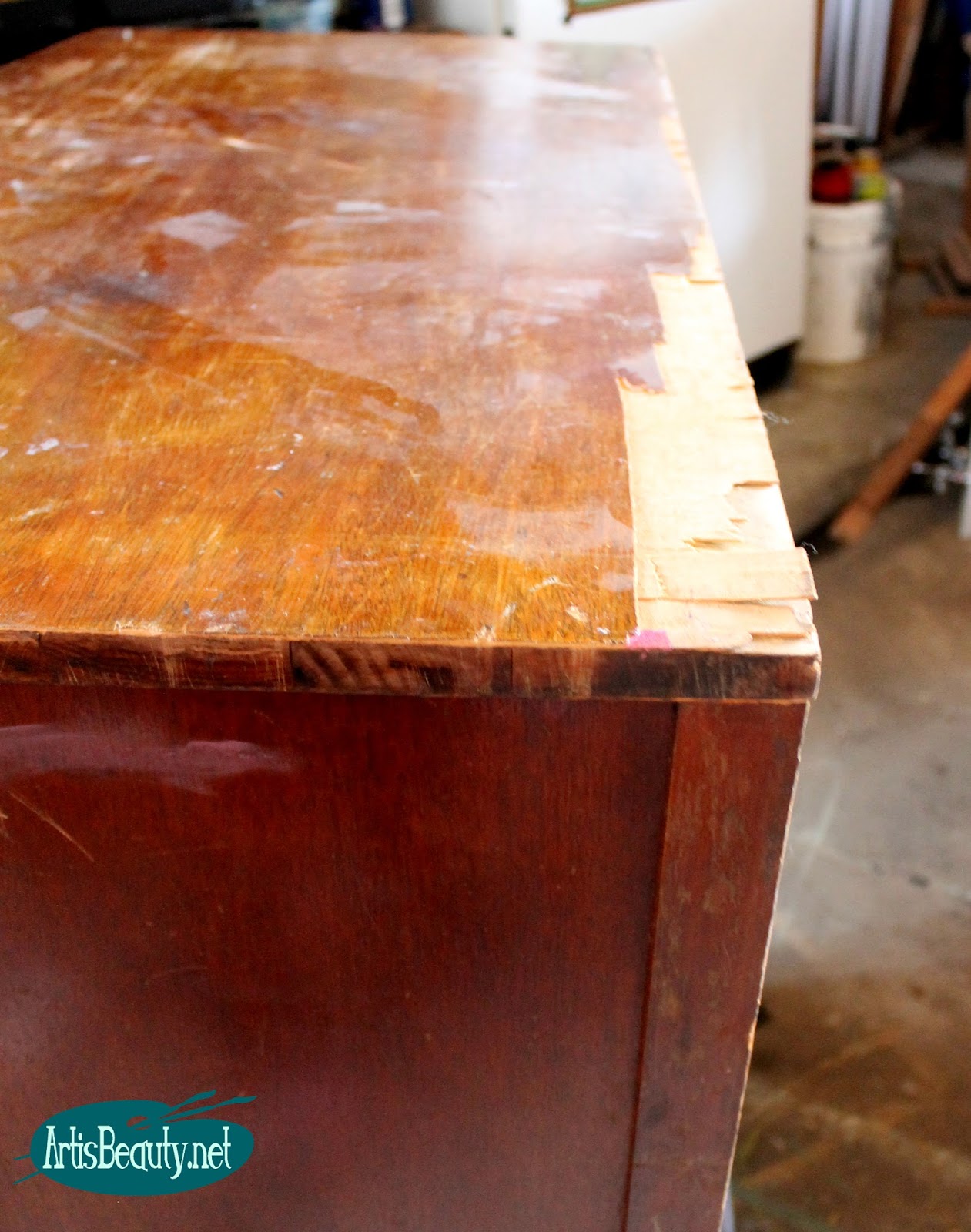 ART IS BEAUTY Bruised and Battered DRESSER turned Blue Beauty, and How