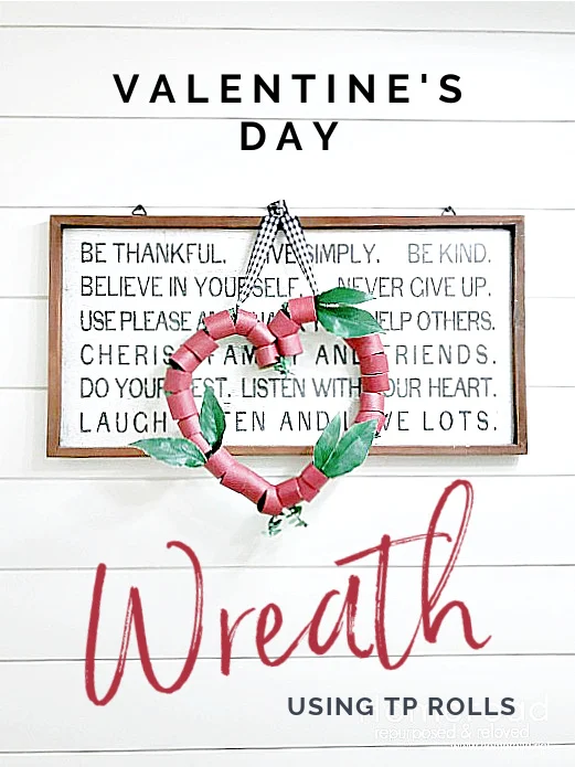 sign with wreath and Pinterest overlay