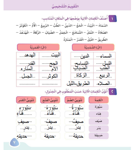 حل كتاب لغتي للصف الثالث الابتدائي الفصل الاول