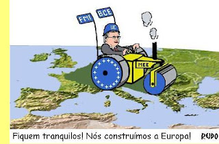 UE; BCE; FMI; MEE; Bruxelas; Mapa da Europa; Conjunto dos Países da Zona Euro; Contribuir;  Fundo de Resgate Permanente; Mecanismo de Estabilizção do Euro; Tratao de Escravos da Europa