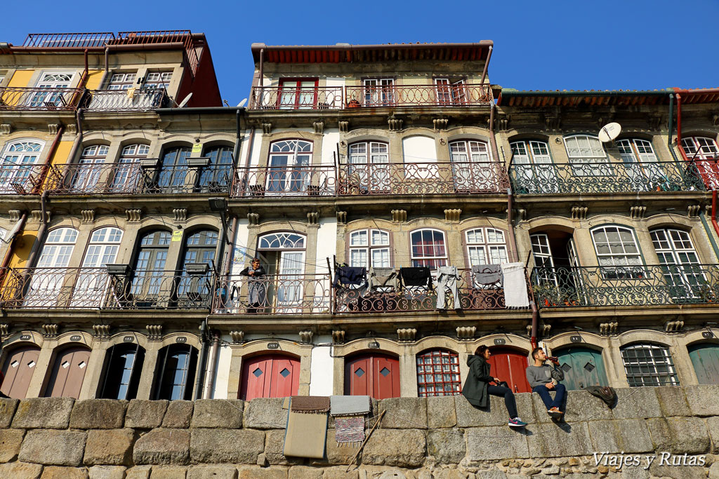 Fachadas del barrio de la Ribeira, Oporto