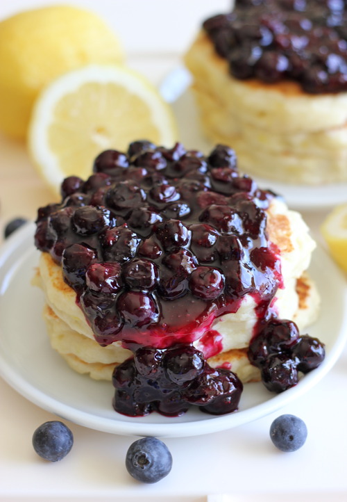Lemon Ricotta Pancakes with Blueberry Sauce Cook'n is Fun Food