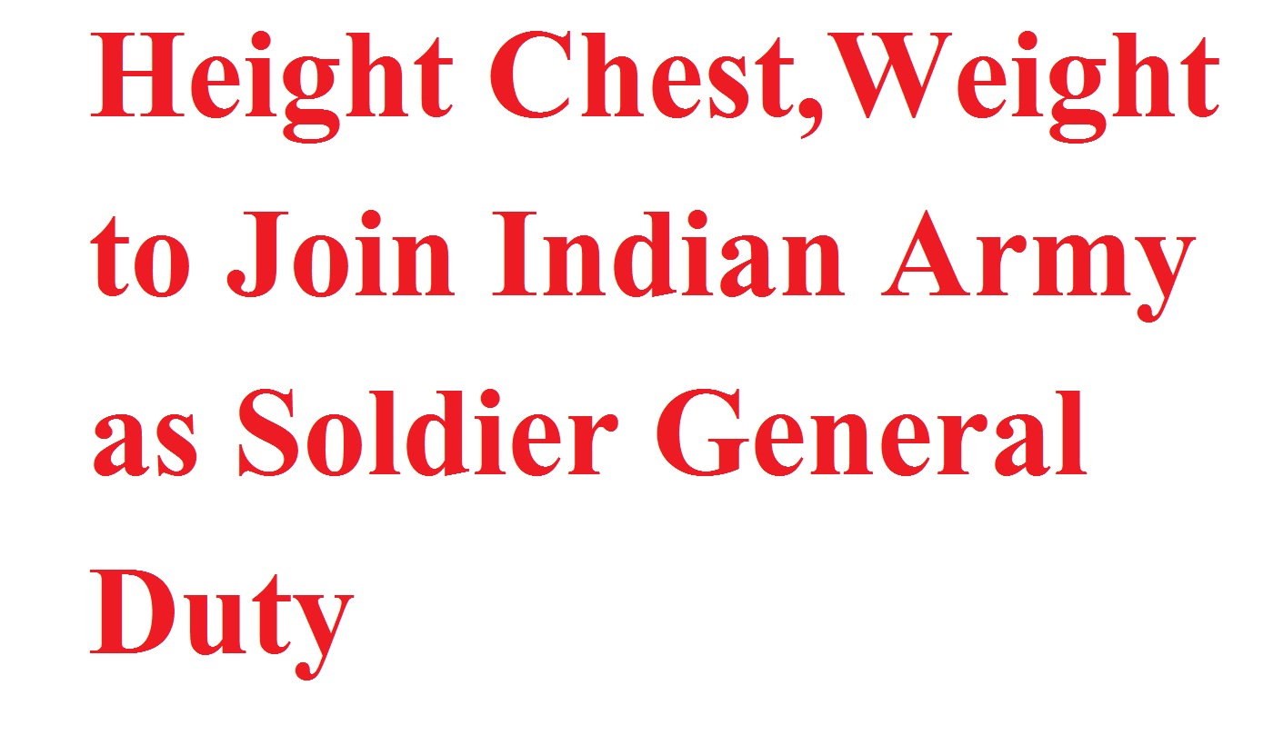 Indian Army Recruitment Height Weight Chart