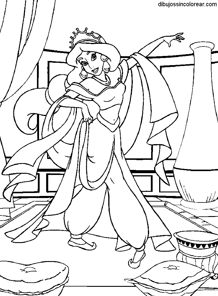 Dibujos de Jasmín (Princesa Disney) para Colorear