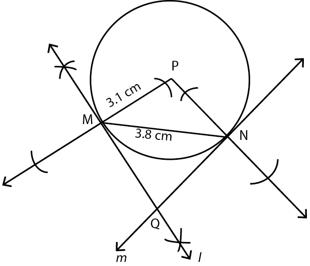 OMTEX CLASSES 4. Draw a circle with centre P and radius 3.1 cm. Draw a