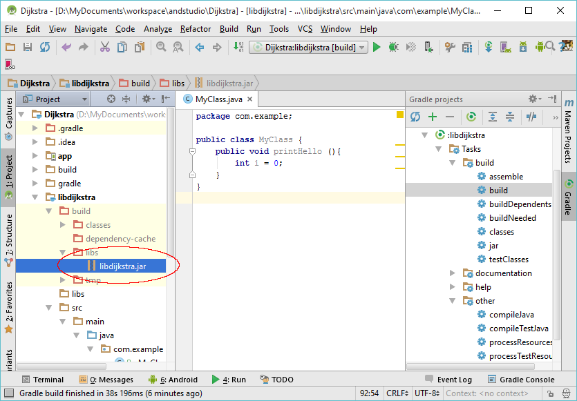 dominoc925 How to create and use a Jar archive using Android Studio