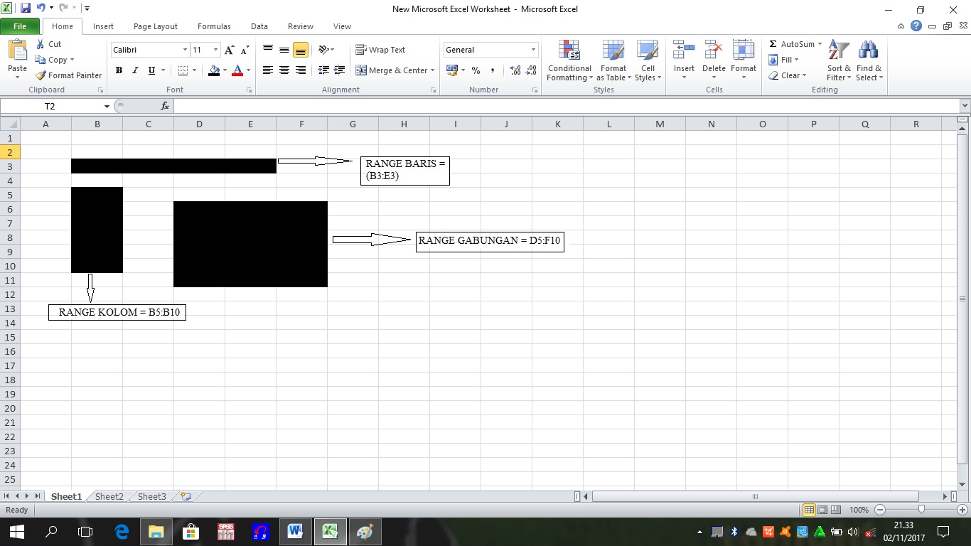 Cara membuat range dan bebarapa cara untuk memindahkan