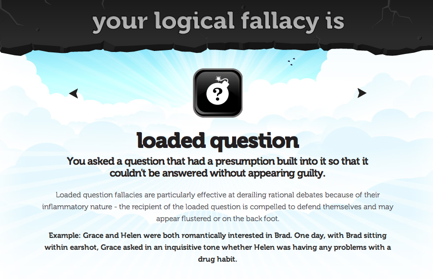 eVille Times Logical Fallacy 10 Loaded Question
