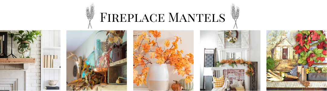 fall decorated fireplace mantels