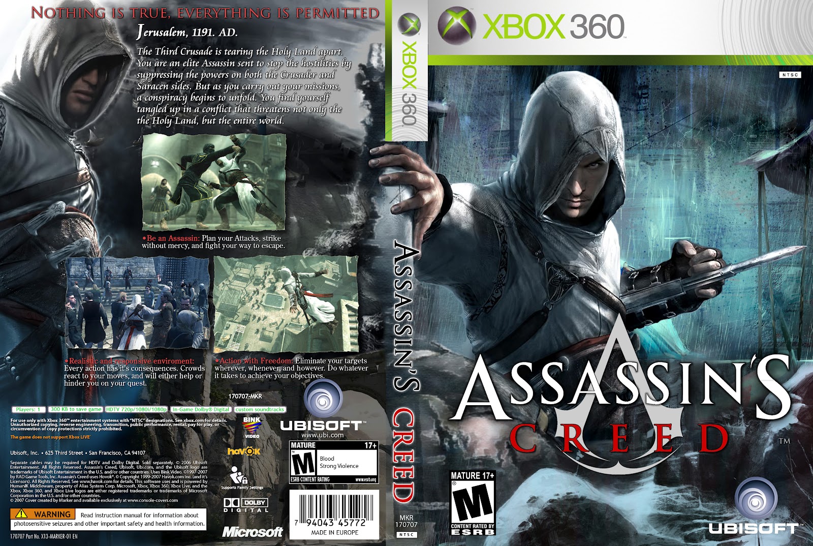 CAPAS COVERS CAPAS XBOX360 ASSASSIN´S CREED