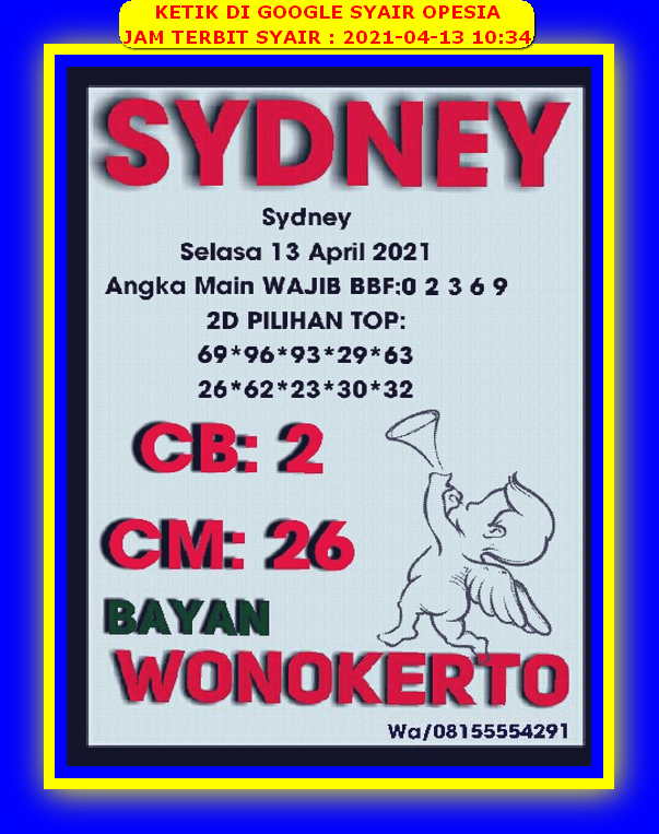 Syair Sdy 13 April 2021 Kode Syair Sgp Syair Hk Syair Sydney 2021