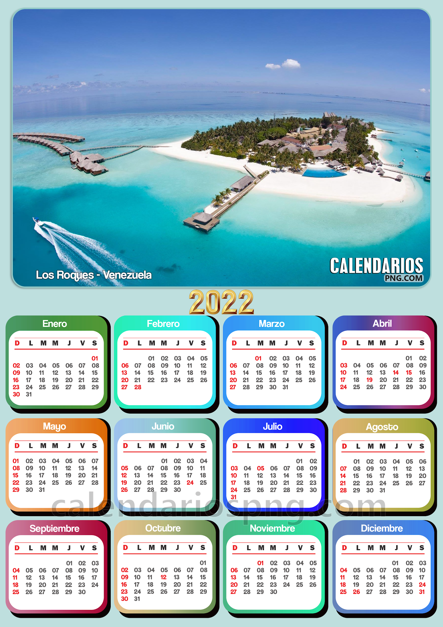 Calendarios 2022 De Venezuela Para Imprimir