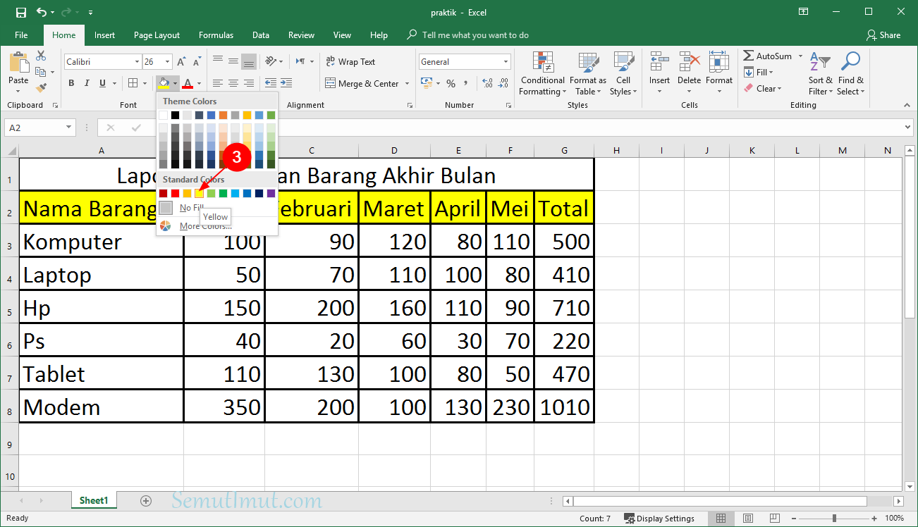 Cara Membuat Tabel di Excel Berwarna Otomatis (Mudah)