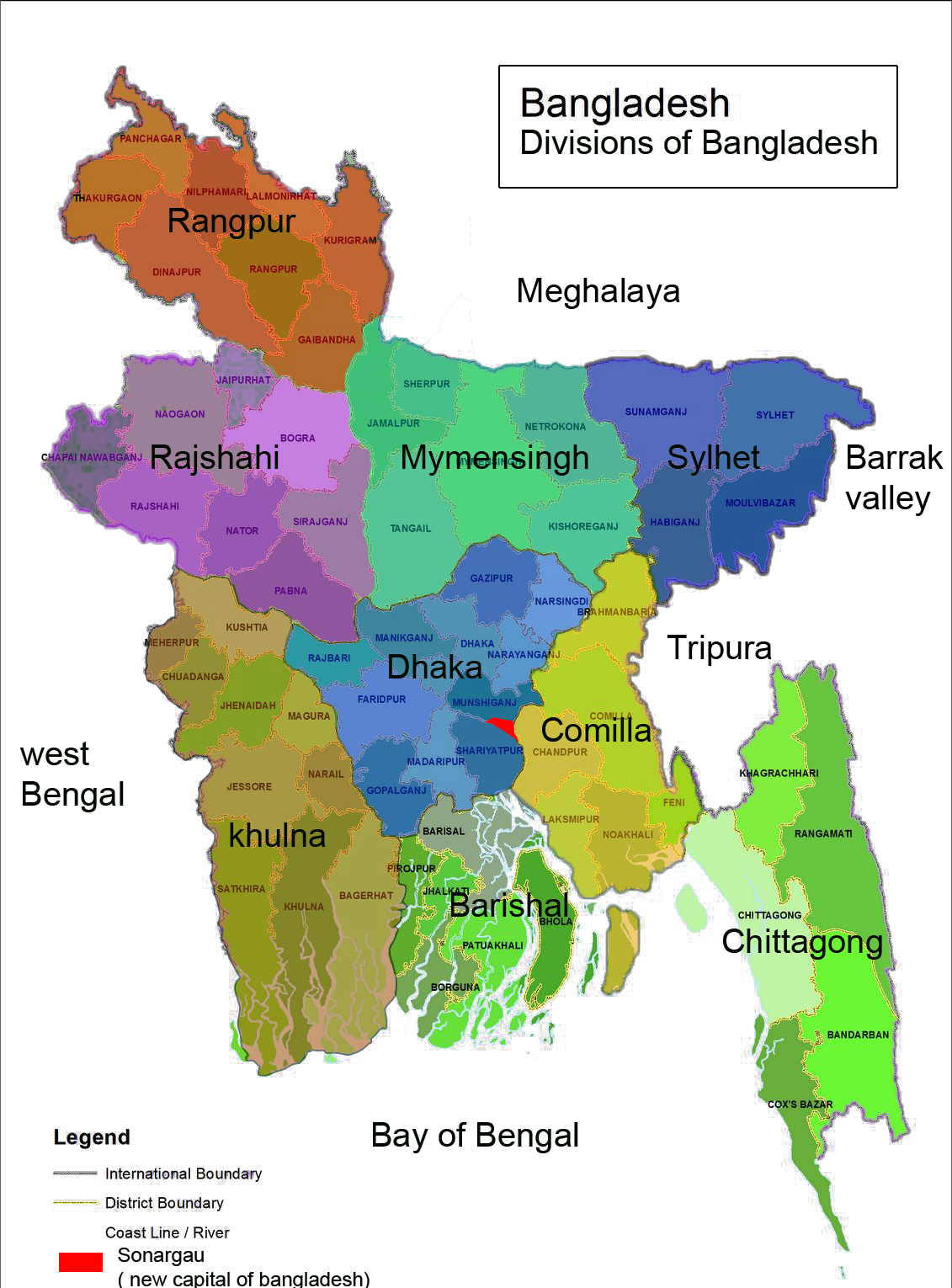District Administrative Map Of Bangladesh Download Scientific Diagram