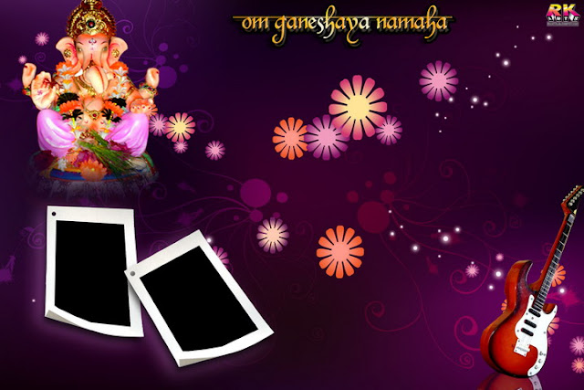Photo Frame Digital Background with Lord Ganesha
