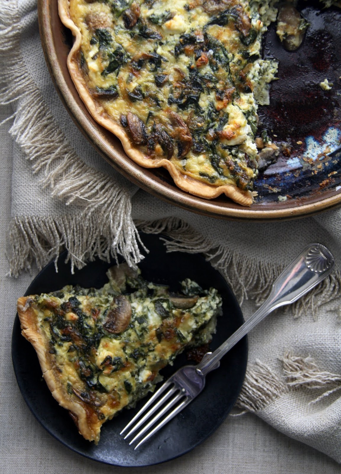 salted sugared spiced™ Spinach, Mushroom, Swiss Cheese & Feta Cheese