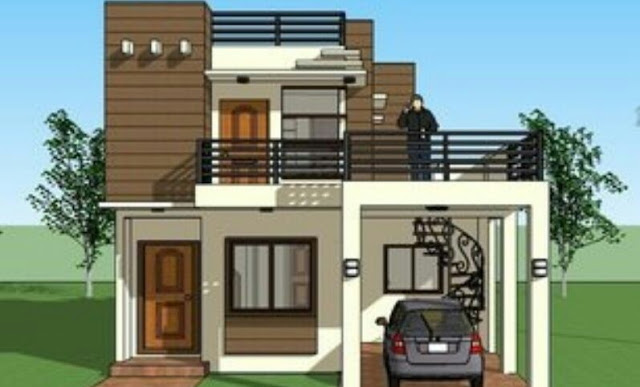 2 story house design with rooftop