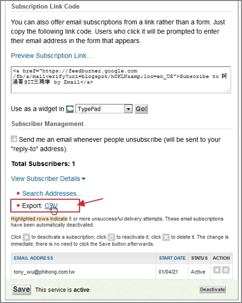 step5 How to export your email subscribers to a CSV