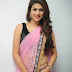 Beautiful Tamil Girl Shraddha Das In Sleeveless Transparent Pink Saree