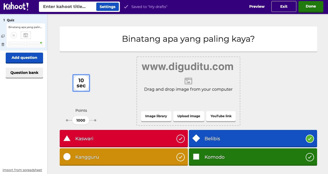 Contoh Pertanyaan Kahoot