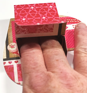 Working with DIY Valentine Candy Box made with cardstock