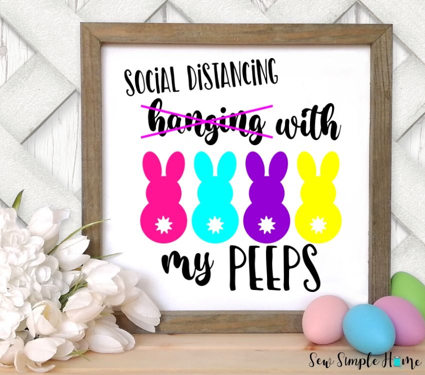 Social Distancing With My Peeps Svg Cut File Sew Simple Home