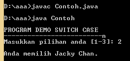 contoh program Switch pada java