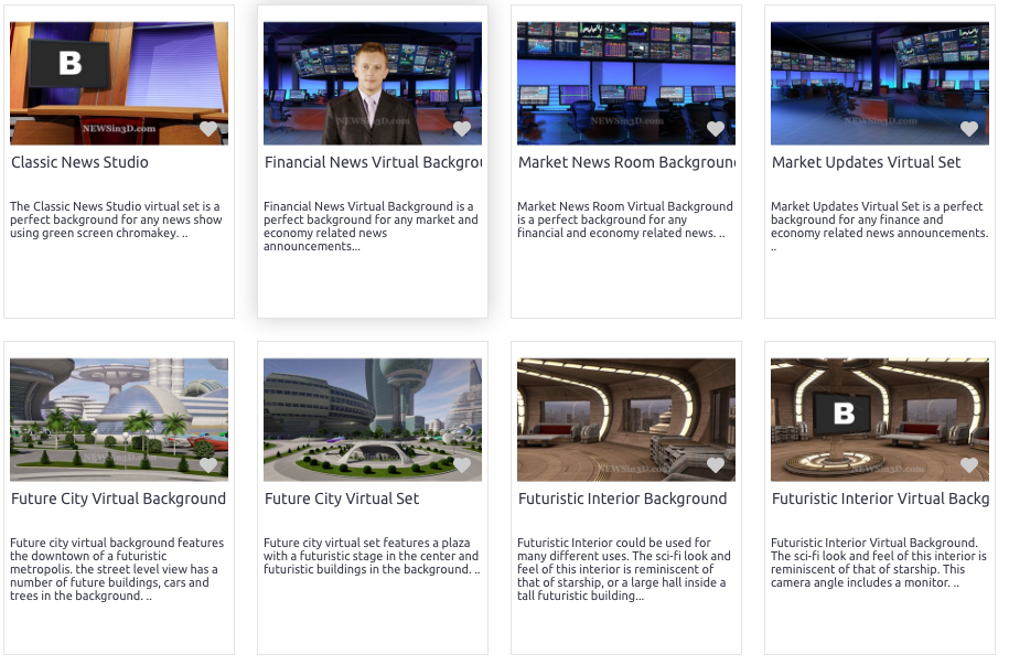 CG4TV Virtual Sets Store