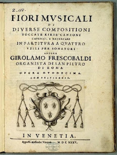 The title page of Frescobaldi's important and influential work, Fiori Musicali