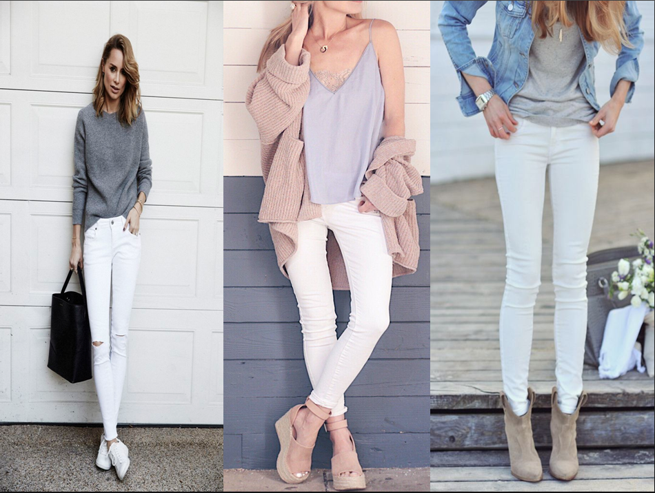 How to combine white jeans in spring / Photo