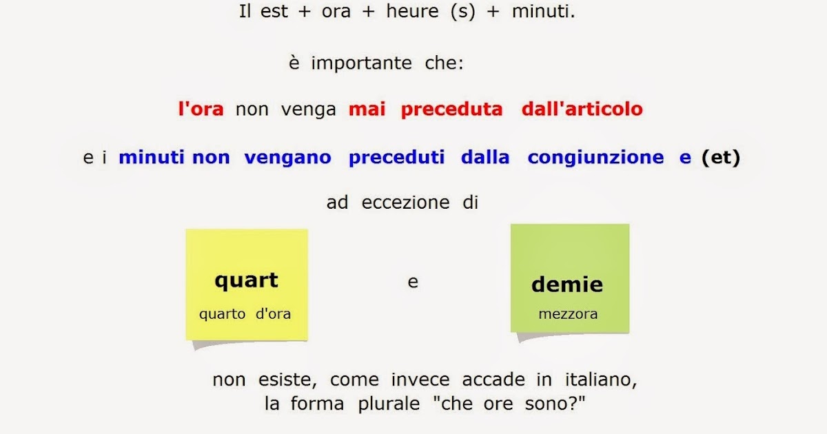 Non Vedo L Ora In Francese