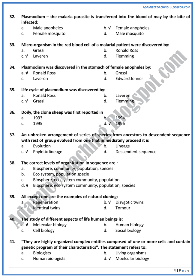 Adamjee Coaching MCAT Biology [Biology and Its Major Fields of