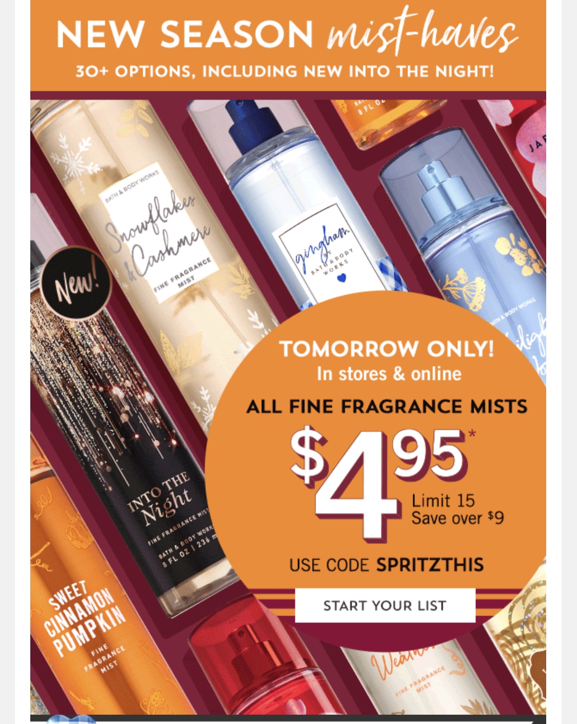 Life Inside the Page Bath & Body Works Tomorrow's Email October 14