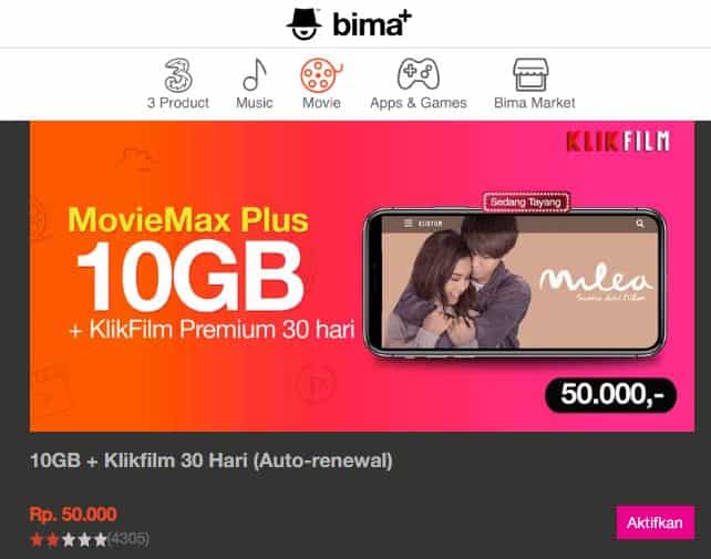 Cara Menggunakan Kuota Streaming Tri 3 Moviemax Plus Viu Review Teknologi Sekarang