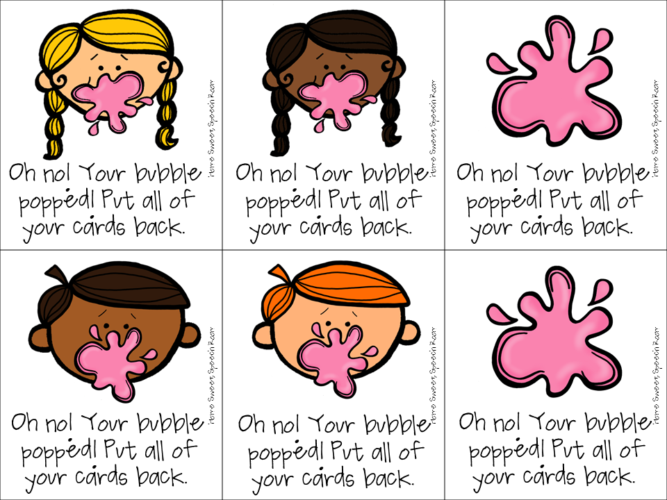 Bubble Gum Articulation Game for K and G