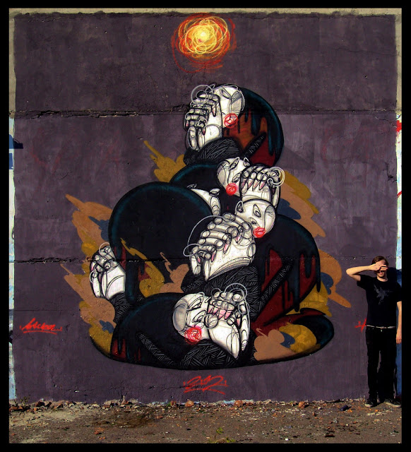 "Prayer Leads To Enlightenment" a new Mural By Street Artist Nick Viska In Lviv, Ukraine. 1