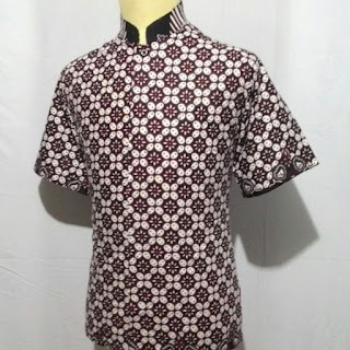 Model Baju Batik Pria Kombinasi Polos Terbaru