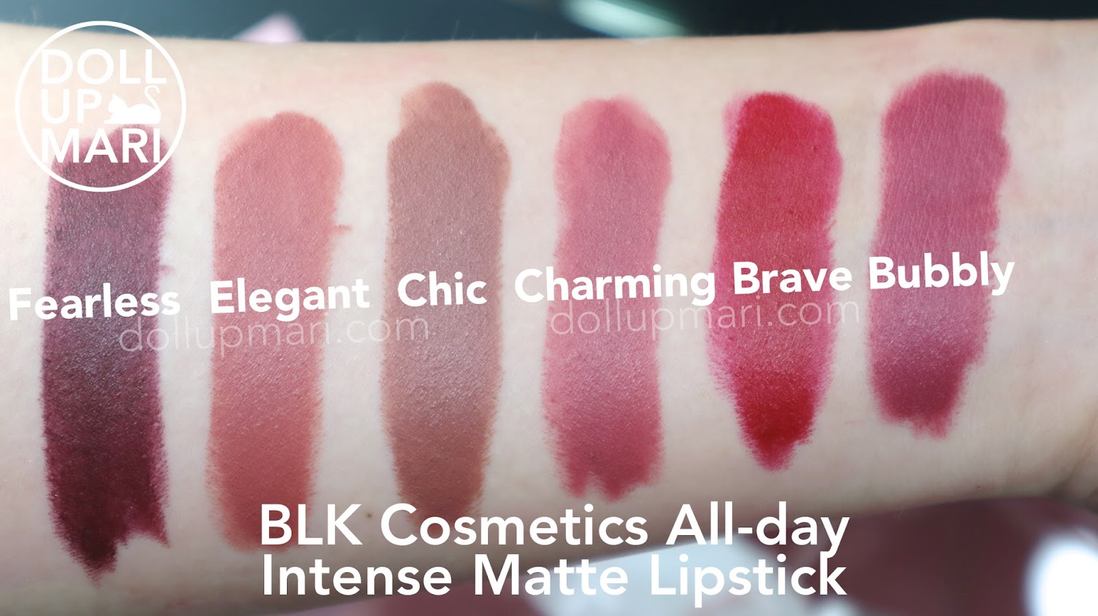 BLK Cosmetics by Anne Curtis All Day Intense Matte Lipstick Swatches