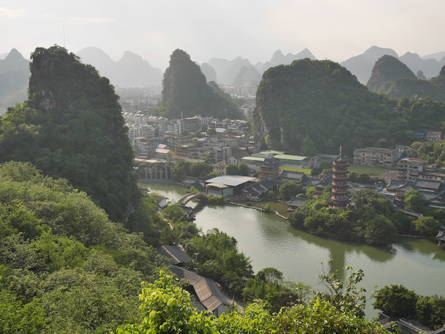 view of Mulong Lake from Bright Moon Peak at Diecai Hill