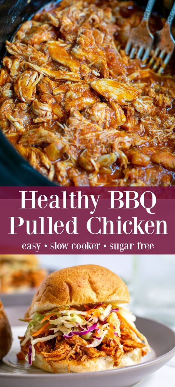 Slow Cooker Healthy BBQ Pulled Chicken Recipe Callista Annabel Food
