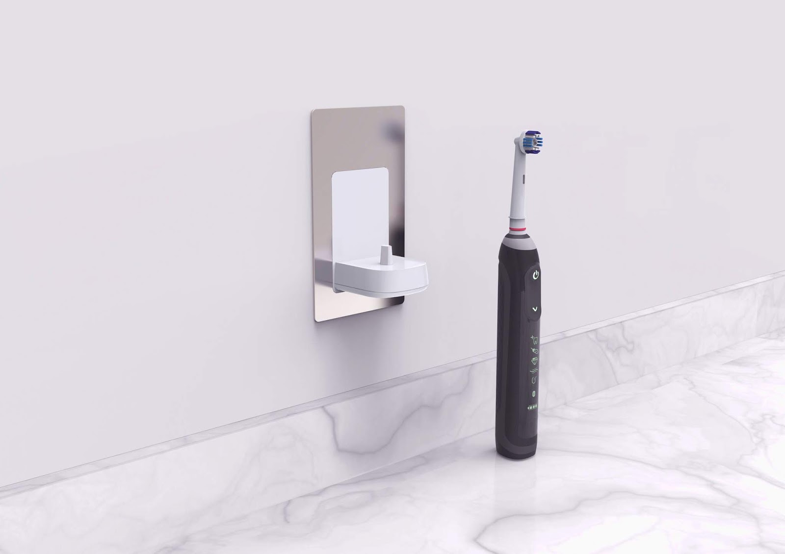 Linkidea Wandhalterung Für Oral-B Zahnbürsten - Mit Kabelmanagement Für IO/Genius/Pro