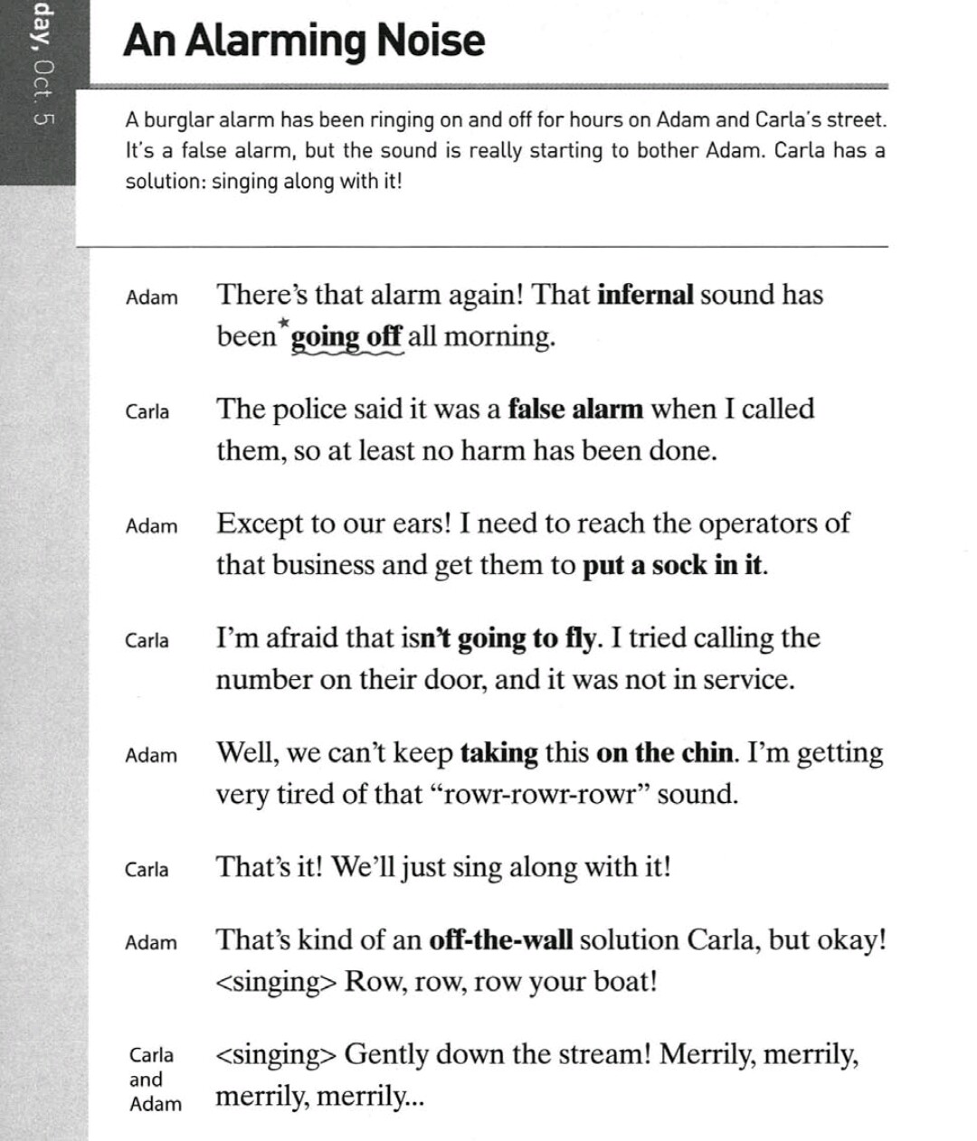 Do your BEST PE 10/5 An Alarming Noise