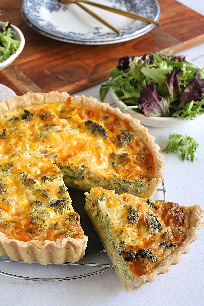 Hungry Couple Deep Dish Broccoli Cheddar Quiche