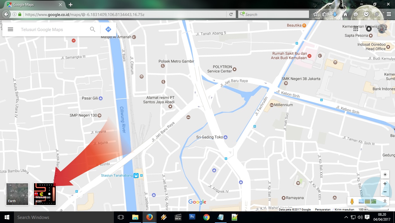Cara Bermain Pac-Man dengan Google Maps di PC dan Android