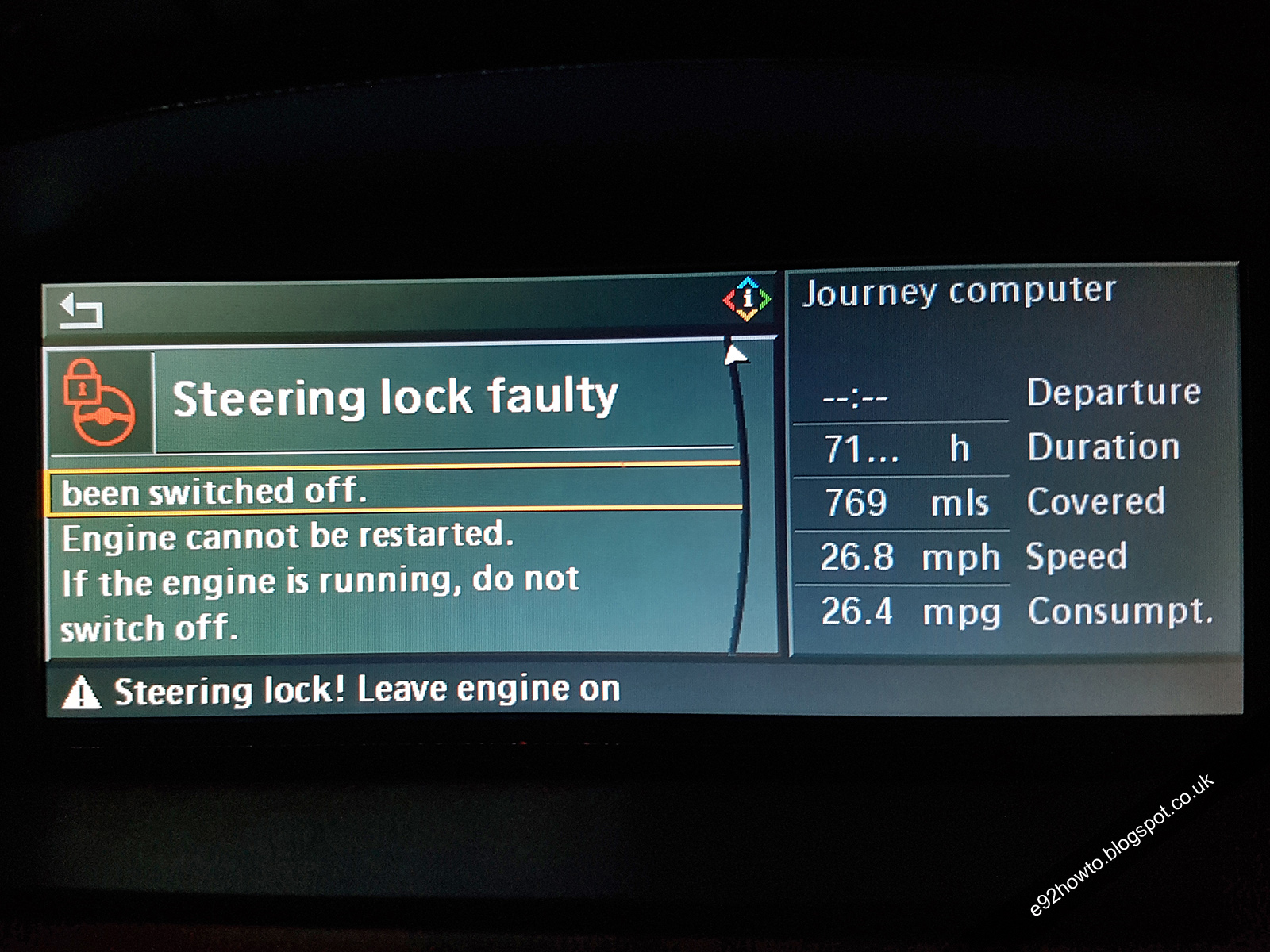 How to Fix the BMW E92 Steering Lock Faulty Warning