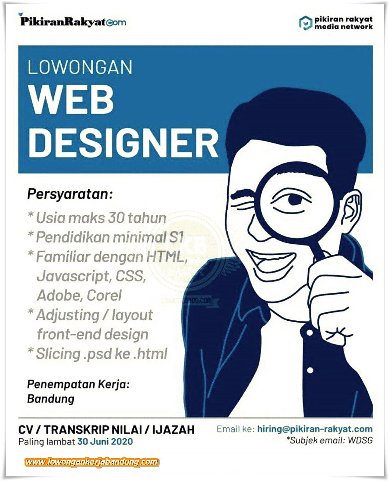 Lowongan Kerja Bandung Web Designer Pikiran Rakyat - Loker Bandung Hari