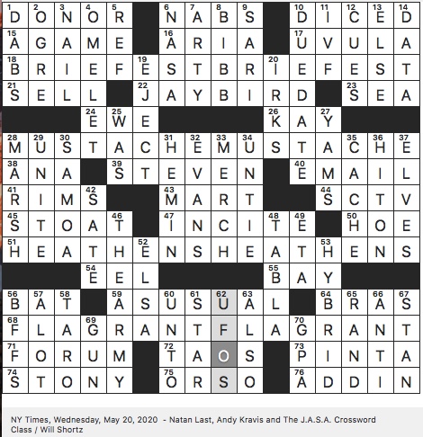 Rex Parker Does the NYT Crossword Puzzle: Pacific root vegetable / WED  5-20-20 / Canadian sketch comedy show of 1970s-80s / Tender kind of lettuce