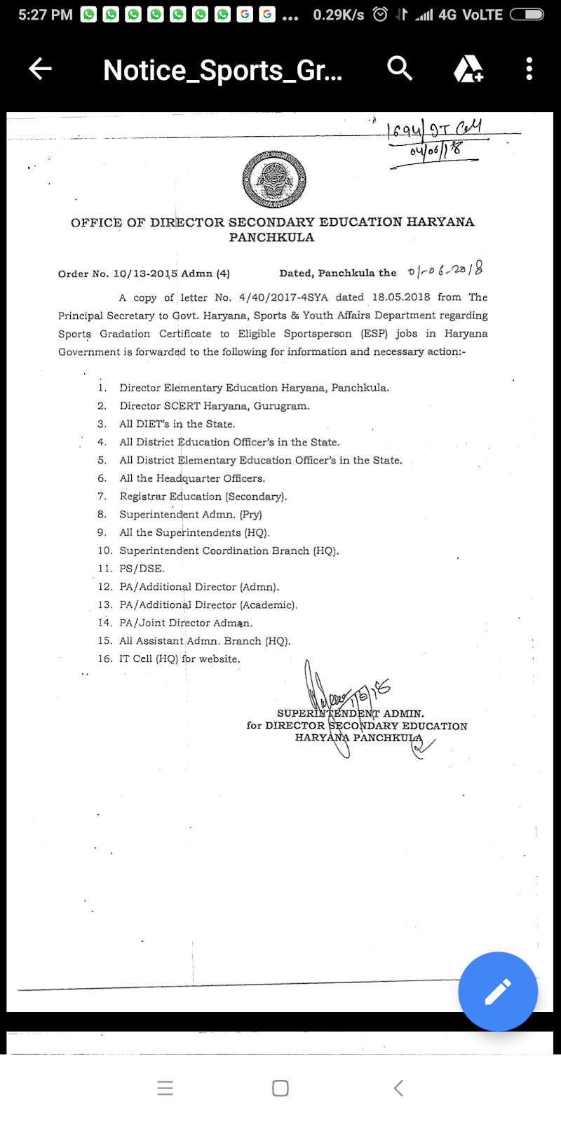 New Sports Gradation certificate guideline Haryana Teacher Haryana