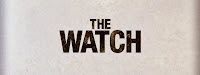 The picture is of the movie title for the film The Watch
